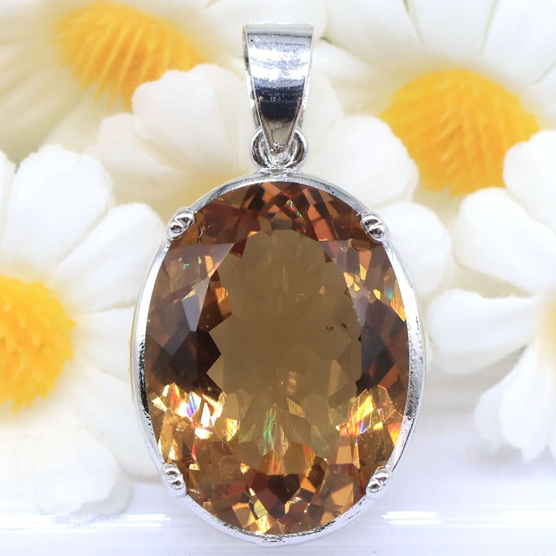 Buy 2 Get 1 Free Big Gemstone Color Changing Zultanites CZ Silver Pendant