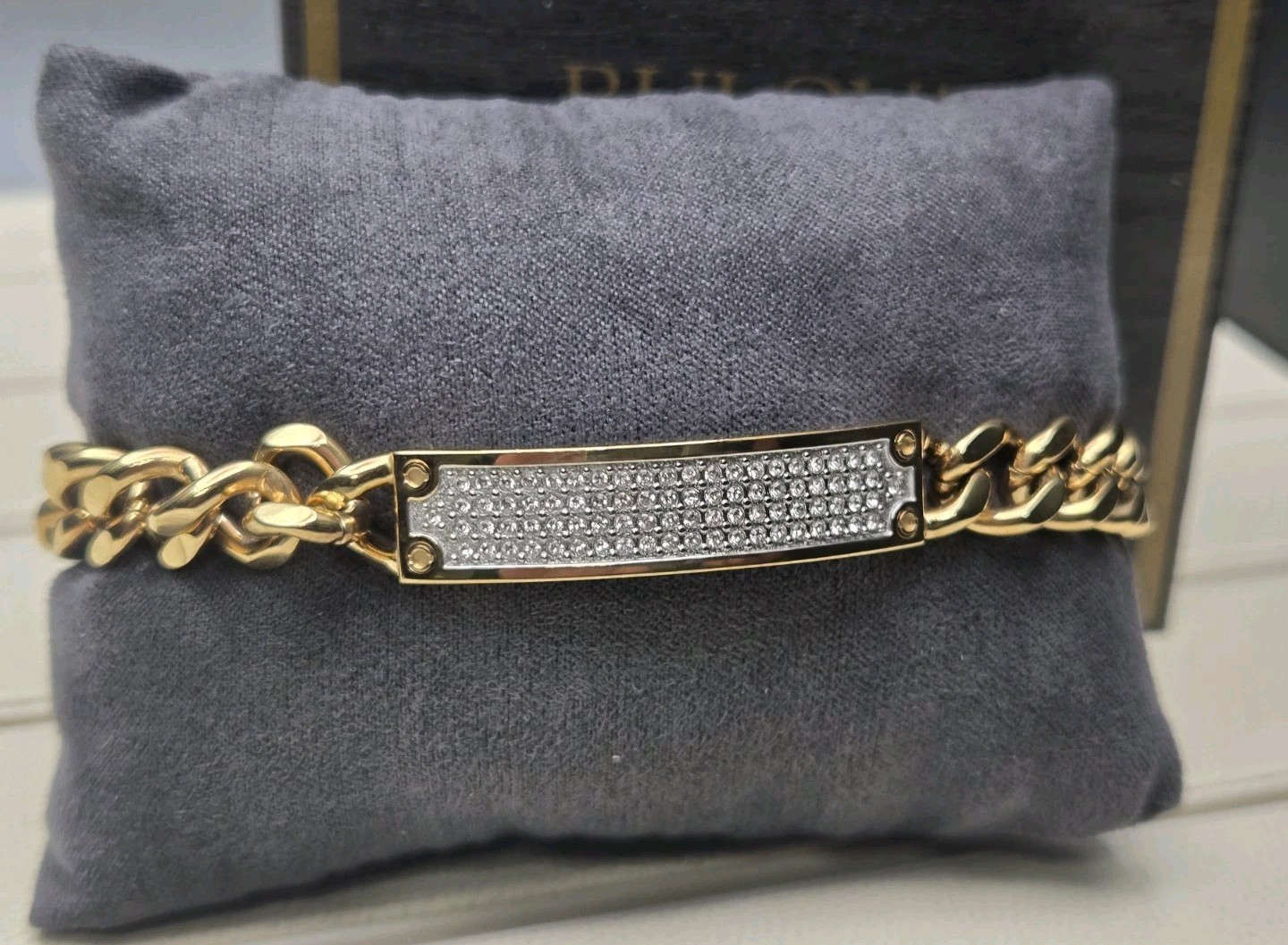Bulova 98K106 Genuine Gold Tone Crystal Bracelet OEM Gift Set Bracelet Only