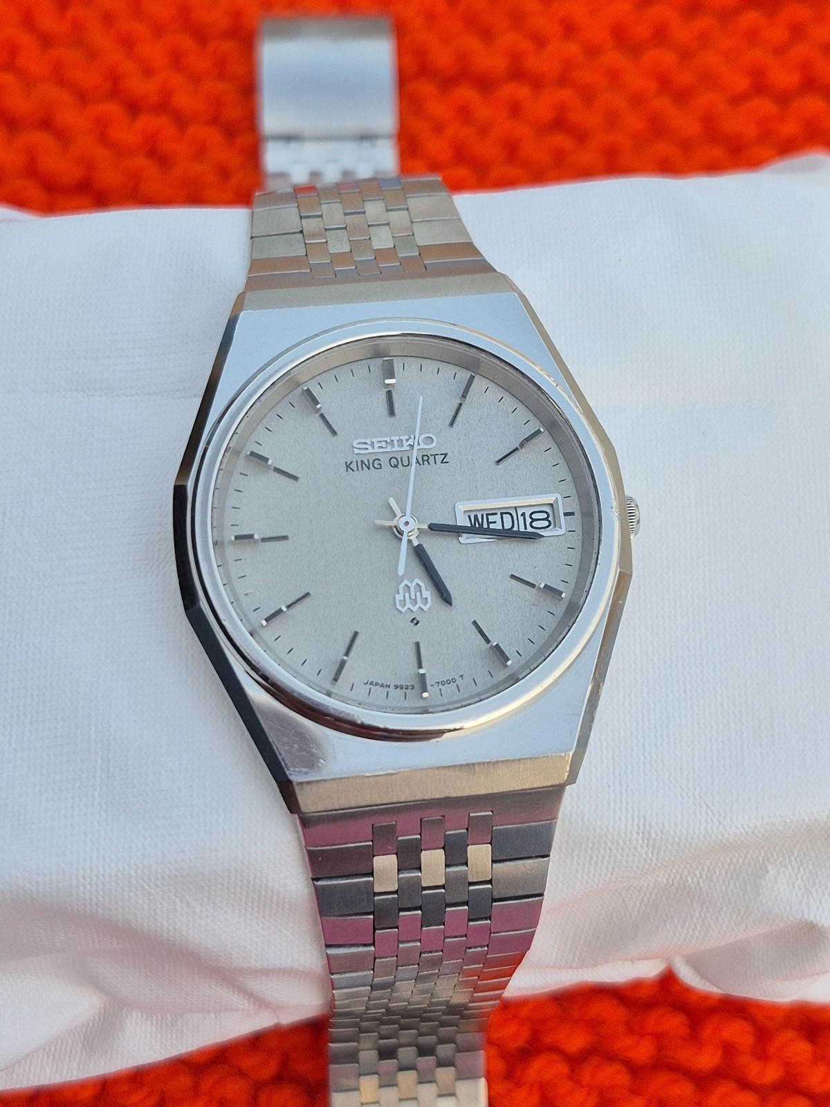 Vintage Seiko King Twin Quartz Watch 9923-7000 Stainless Steel Day Date JDM HAQ