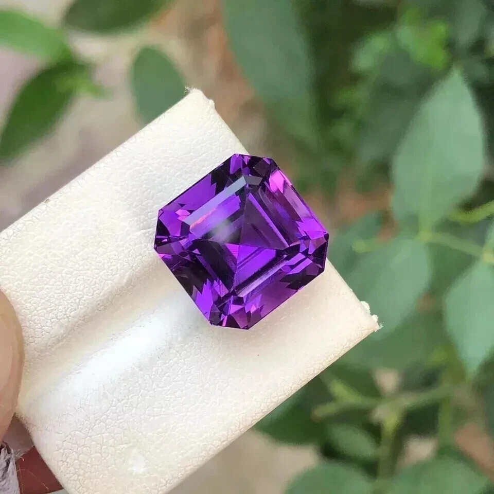 Unheated Natural Purple Sapphire Ceylon 10+ Ct Asscher Loose Gemstone Certified