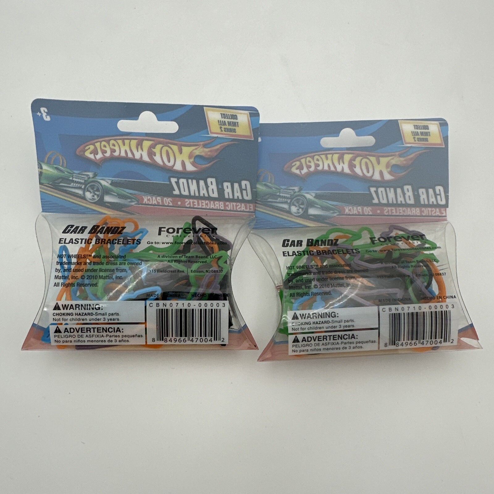 2 Pack of 20 Each Car Bandz Elastic Bracelet Hot Wheels 10 Designs