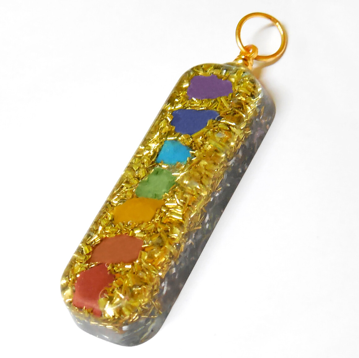 Orgonite 7 Chakra Necklace Orgone Energy Generator Pendant Copper Coil Handmade