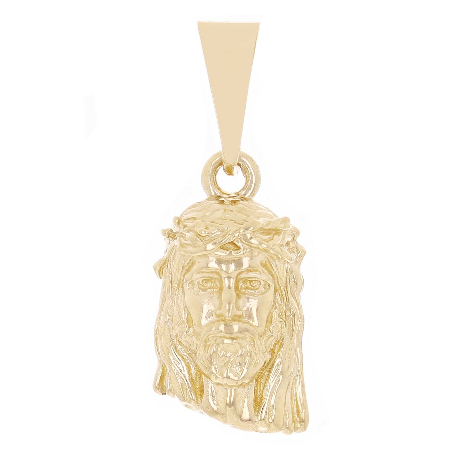 14k Yellow Gold Jesus Piece Jesus Christ Face Pendant 1.1″ 3.2 grams