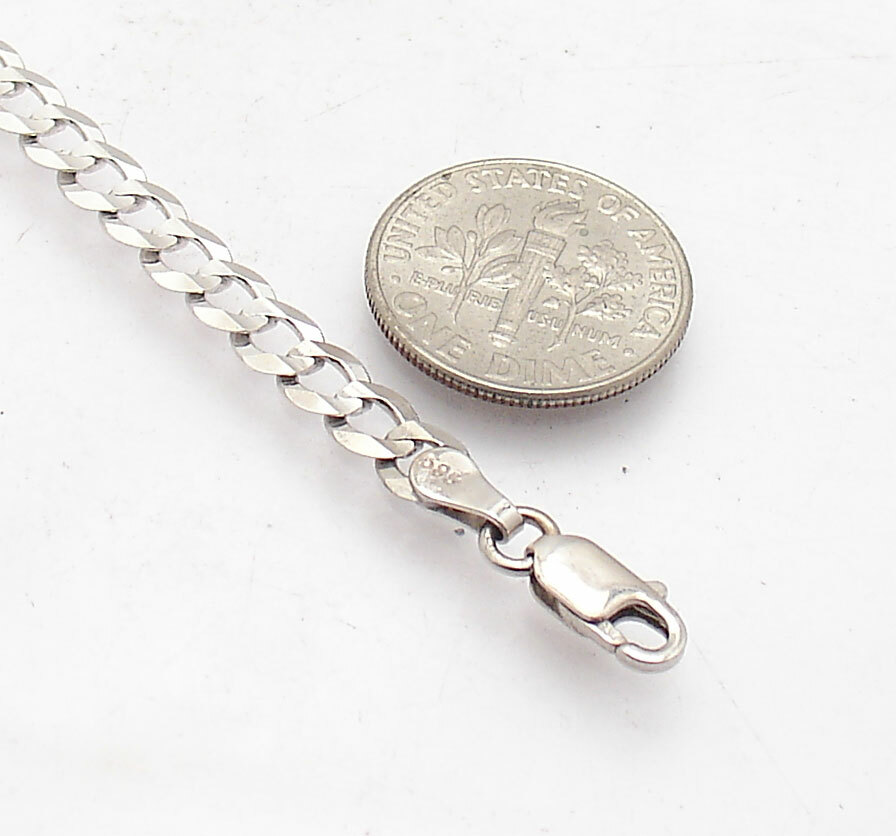 4.7mm Solid Curb Extender for Chain Necklace Pendant REAL 14K White Gold