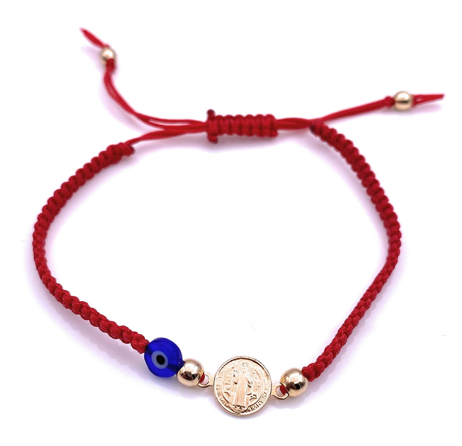 Saint Benedict Adjustable Red String Kabbalah Bracelet for all Ages Women Pro…
