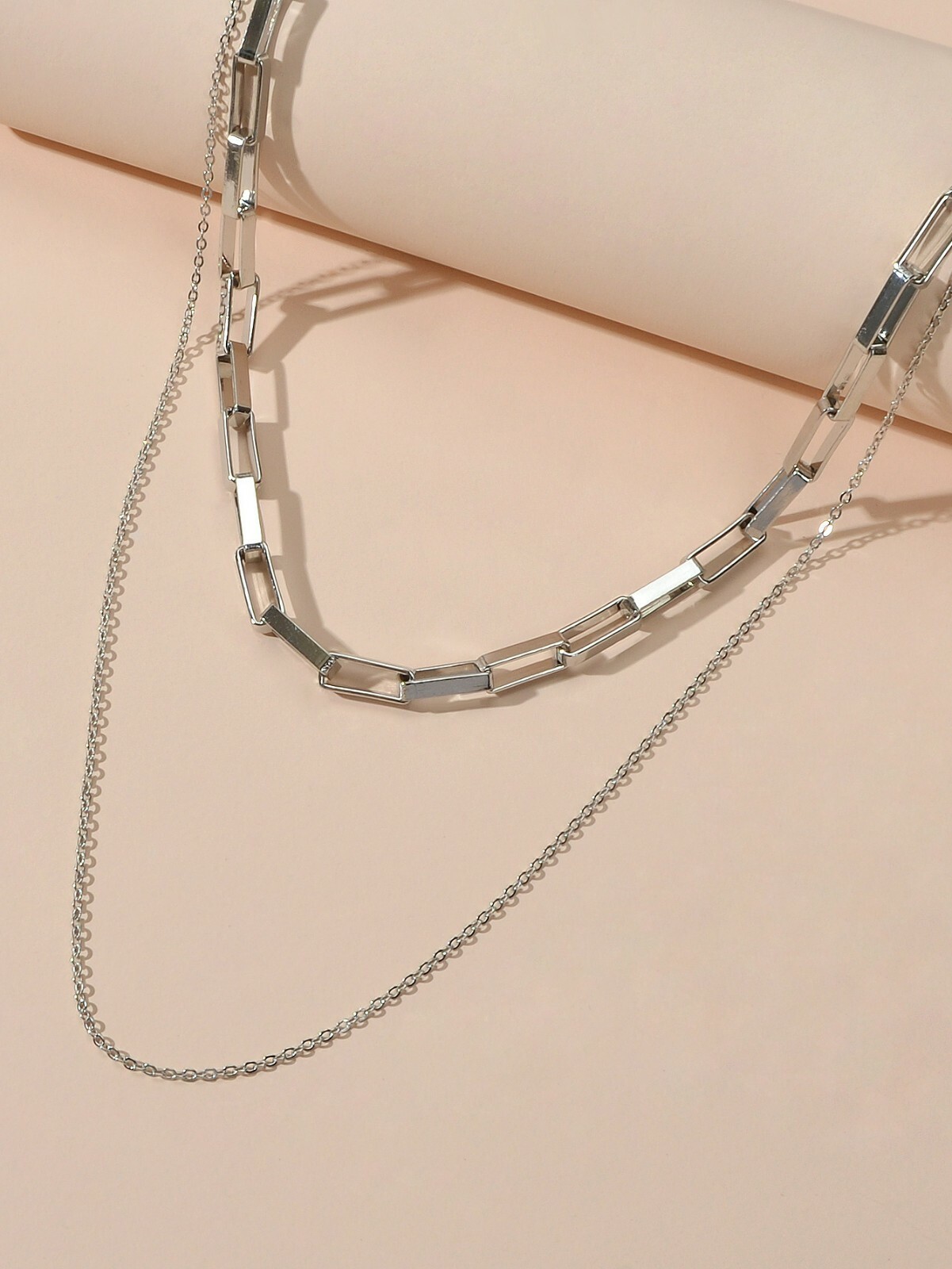 Punk Accessories Multiple Double layer Silver Chain Necklace Hip Hop Jewellery
