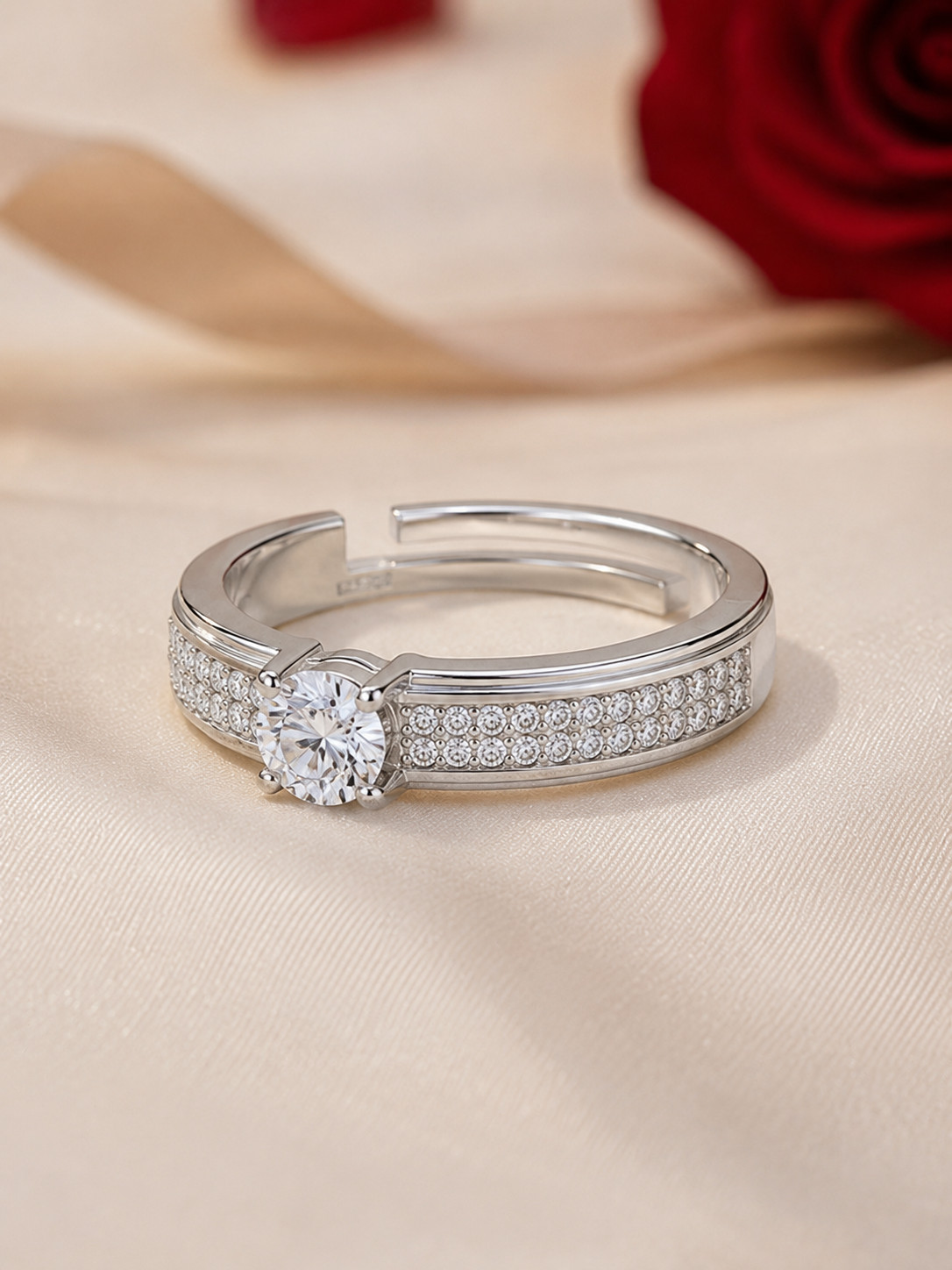 Natural Diamond Round Cut Wedding Ring 14k White Gold 0.70 Ct