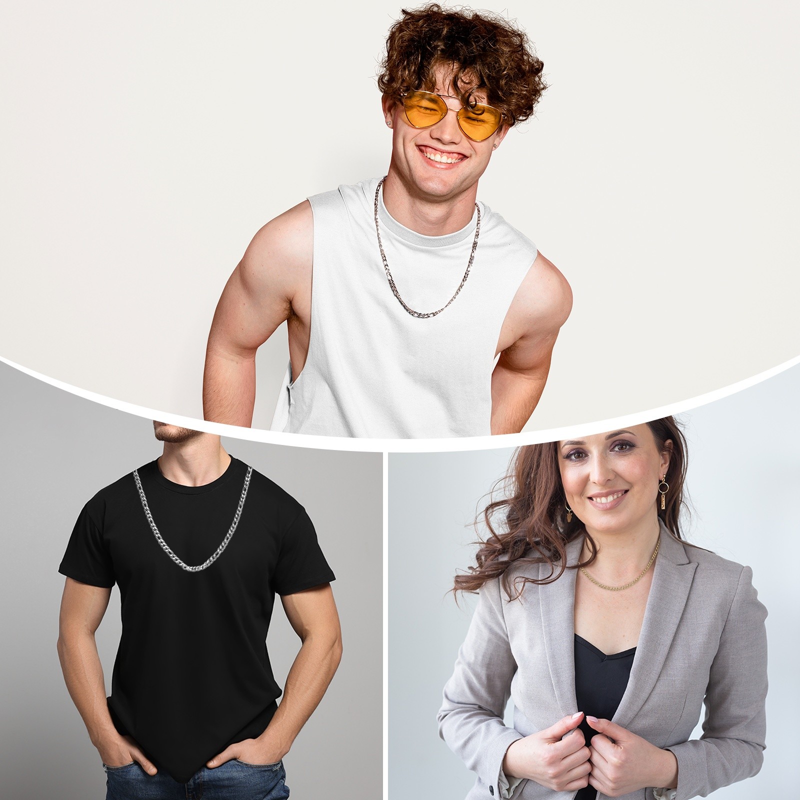 Mens Chains Necklaces 3.5mm 24 Inch Long Stainless Steel Chain Necklace, Black