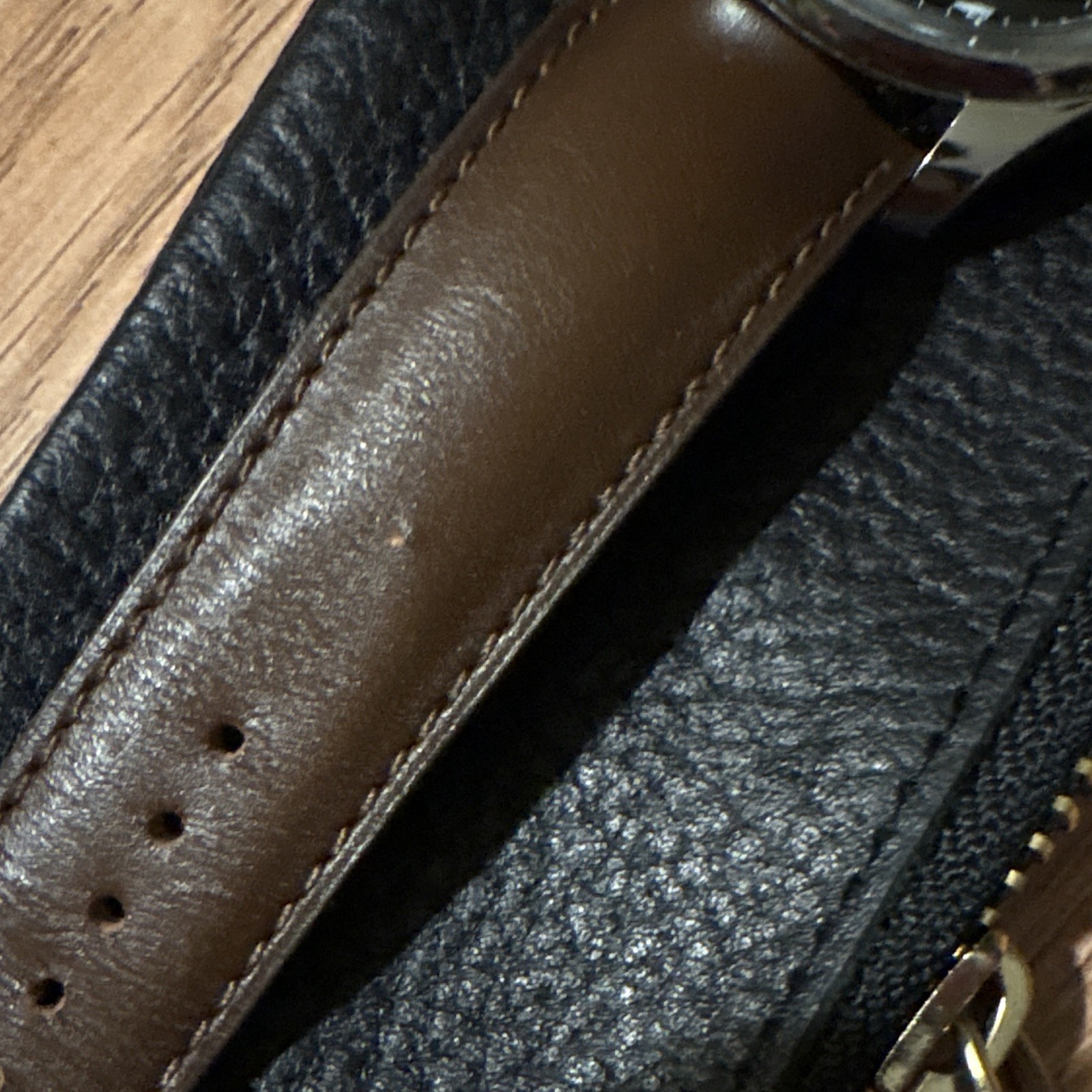 Montblanc 1858 Swiss Made Manual Wind 44mm Black Dial Brown Leather Strap