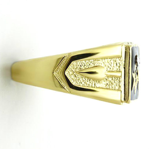 MASONIC MASON 18K GOLD BLACK STONE GP RING SIZE 8 9 10 11 12 13 14