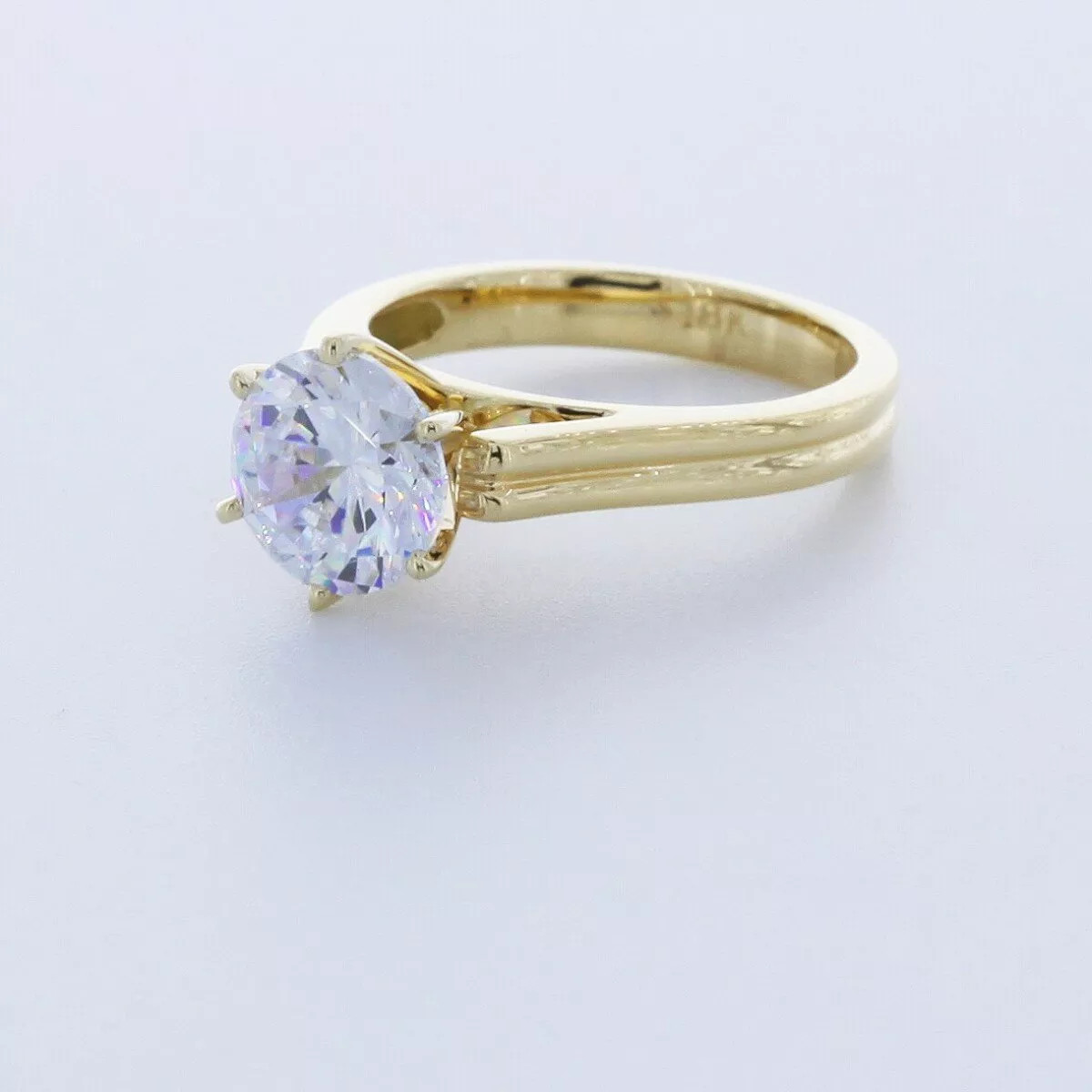 Solitaire Engagement Ring 18K Gold Classic 1.75 CT Round Lab-Grown Diamond E VS2
