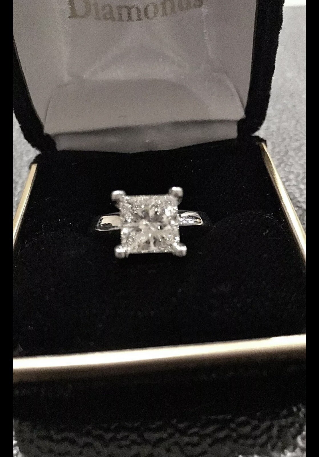 3.19 ct VS1 Very Good Cut Natural Diamond Ring Solid 14k White Gold.7.9g EGL