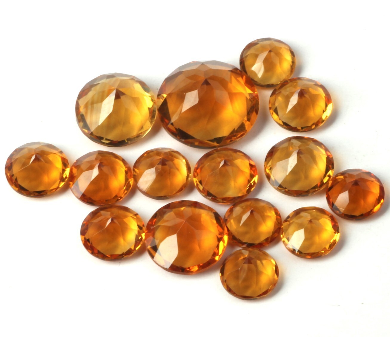 Natural AAA Citrine Cut Faceted Round Loose Gemstone For Making All Type Jewelry