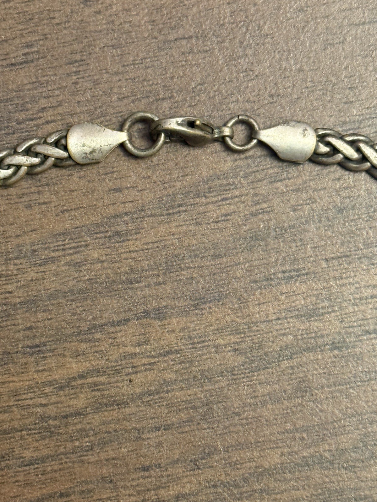 Vintage 1998 Silver Tone Braided Wheat/Foxtail Chain Necklace 18″ Goth Grunge