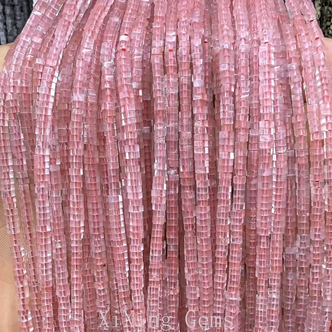 1x2mm Red Watermelon Crystal Flat Square Disc Spacer Beads for Jewelry Making