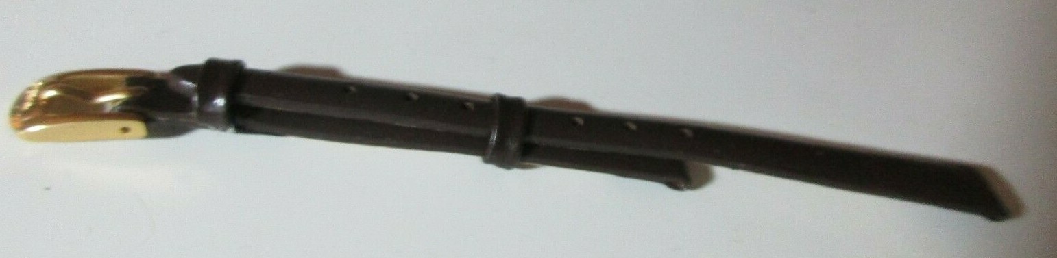 NOS Speidel Calf Skin Leather Brown 8mm Watch Band 259 130 Gold Buckle