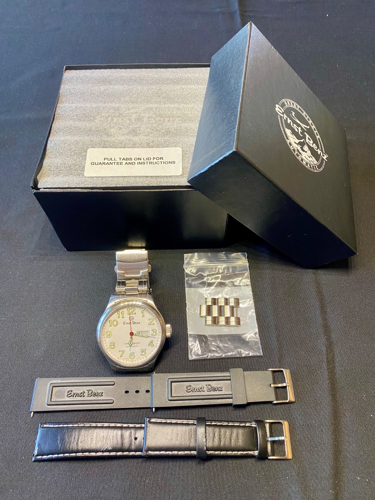 Ernst Benz 47mm ChronoSport Automatic 10200 – RARE White Face Dial Watch
