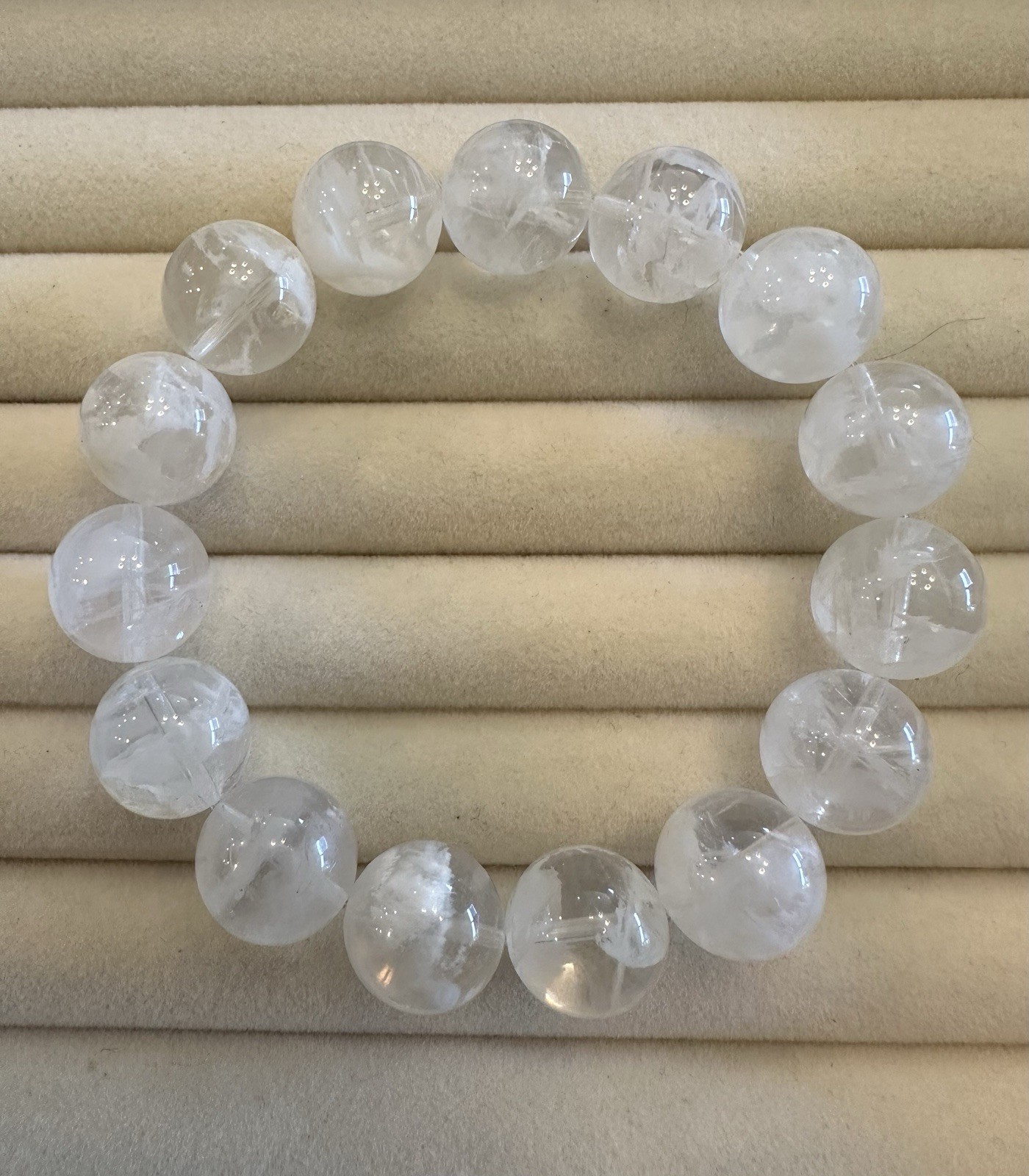 13.7mm Snowflake Phantom Quartz Bracelet