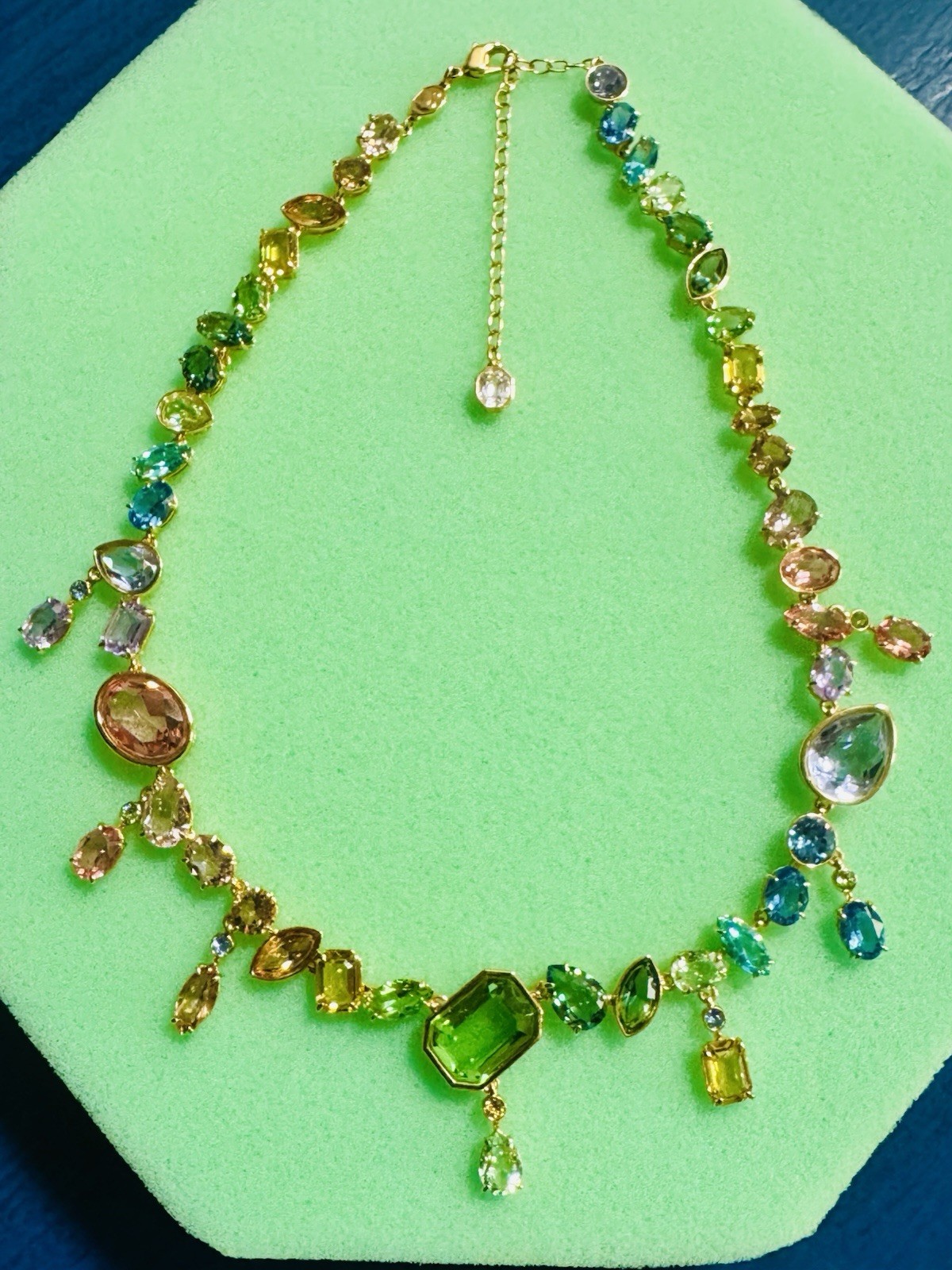 NIB 100% Genuine SWAROVSKI Brand 5737443 Bold Multicolor Crystals Gema Necklace