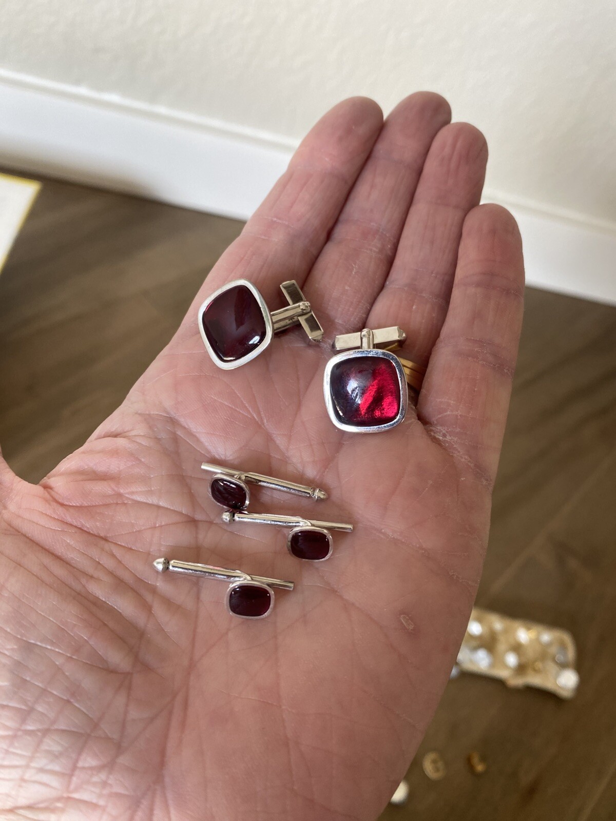 Vintage Lot 14 Pairs Cufflinks 9 Tie Tack Pins+ Anson, Speidel, Swank ,Speidel