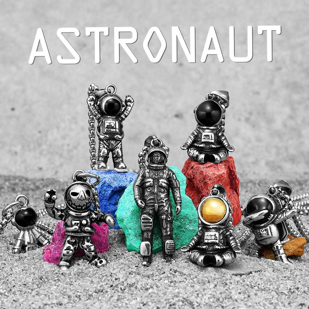 Variety Astronaut Necklaces Pendants Stainless Steel Punk Rock Cute Hip Hop 2023
