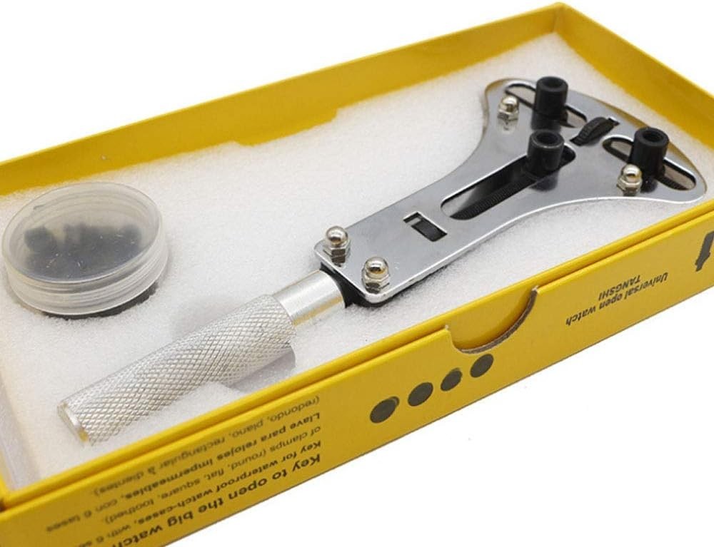 Compact Watch Repair Tool Set – Adjustable Case Opener with Clamps Included