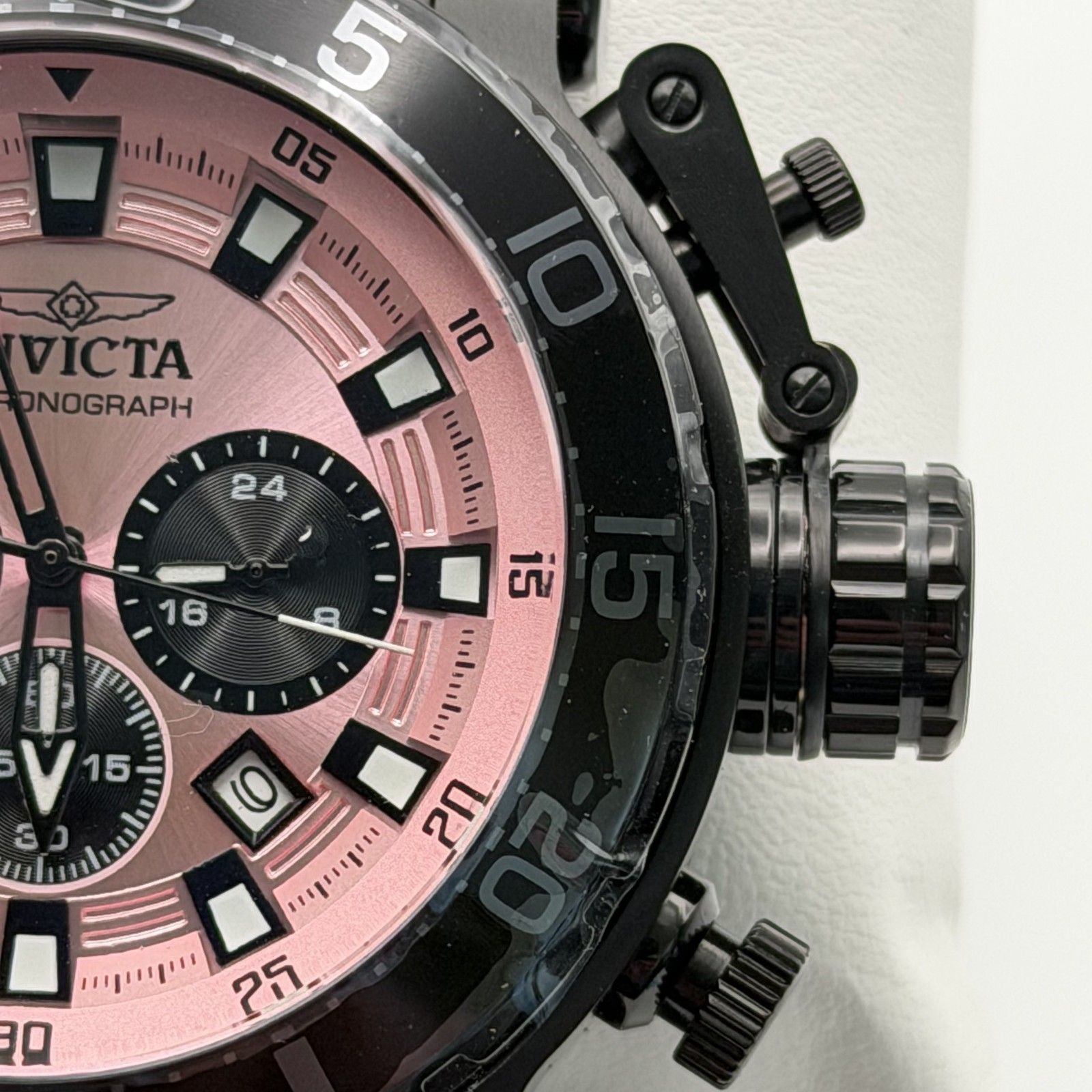 Invicta 49228 Coalition Forces Night Hawk Men Watch 52mm Chrono Pink Dial SS New