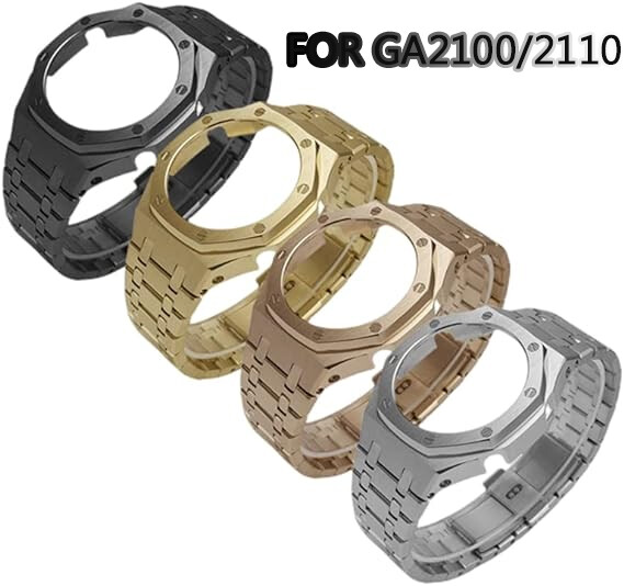 For CasiOak AP Royal Oak MOD Metal Bezel Strap Kit For Casio G-Shock GA2100/2110