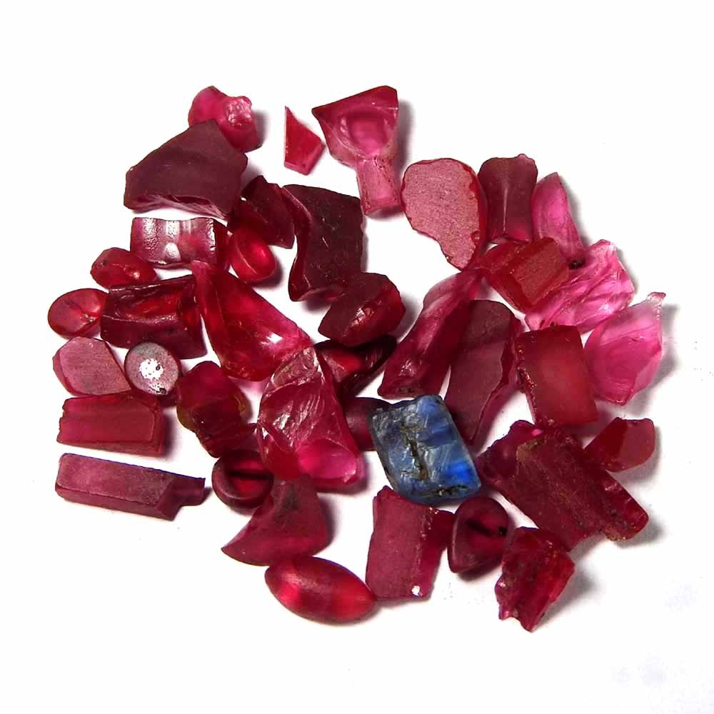 51.80 Ct Natural Imitation Ruby Rough Lot Loose Gemstone