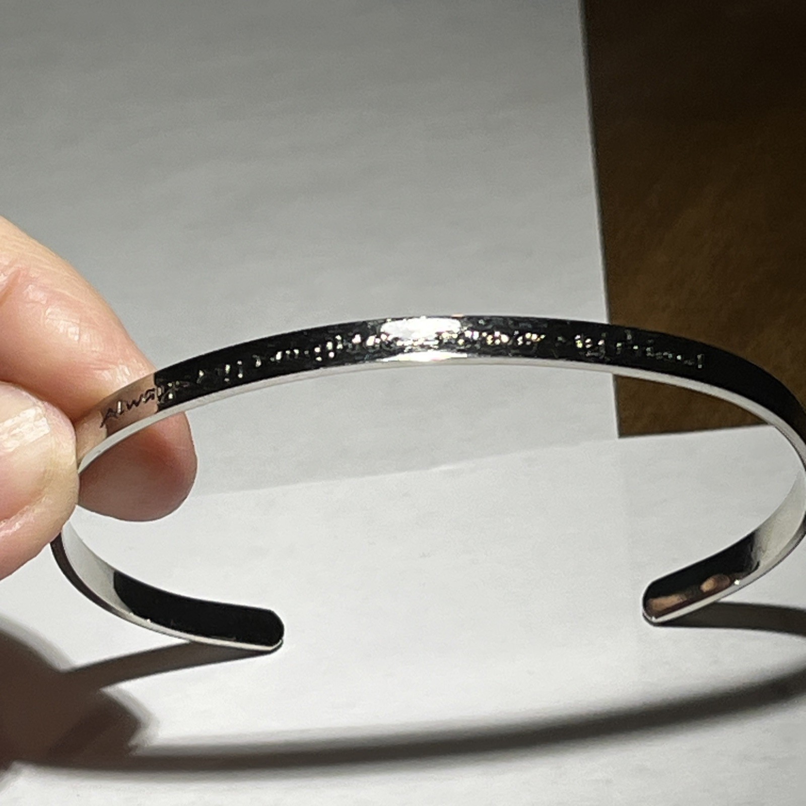 Always My Daughter Inspirational Stainless Steel Cuff Bracelet 1/4 Inch Wide 7”