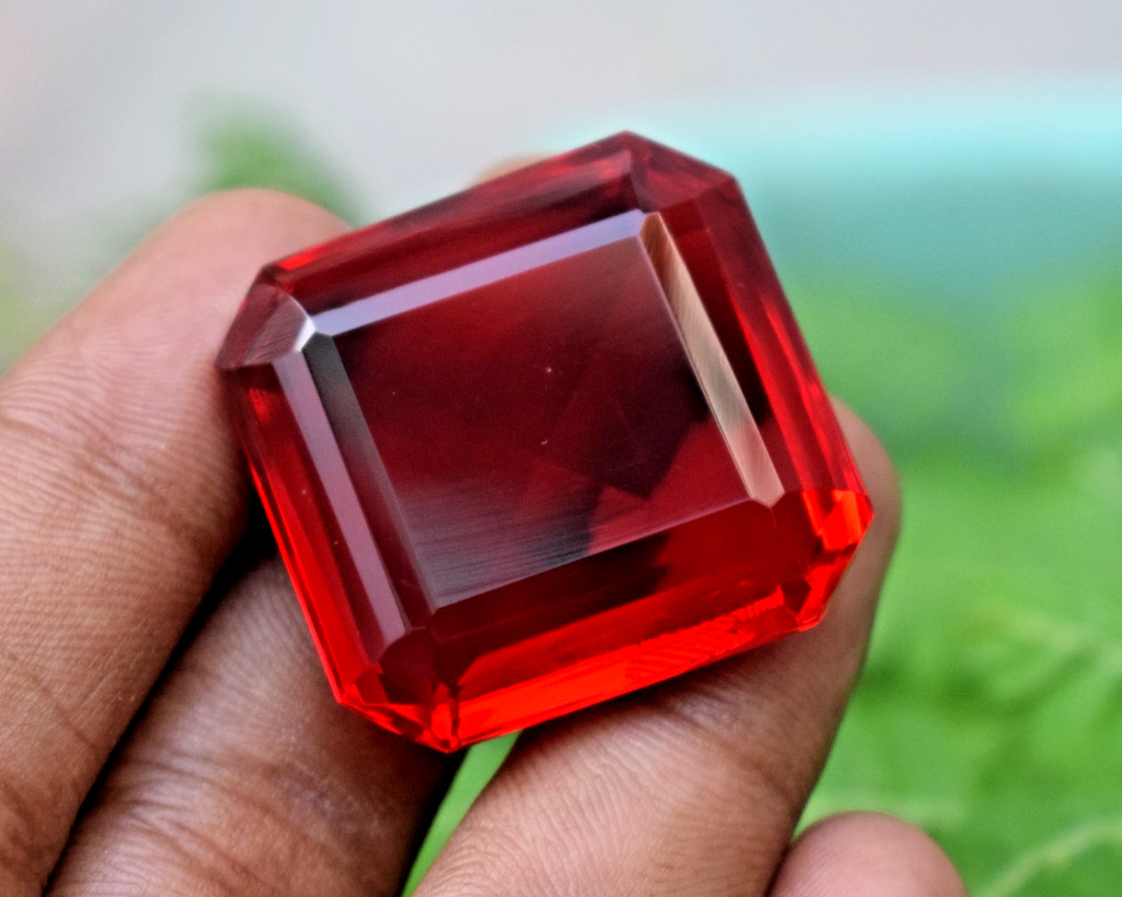 101 CT Huge Blood Red Spinel Octagon Cut Certified Gemstone Limited Time Deal