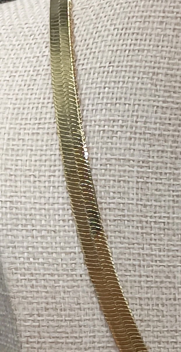 Gold Plated Herringbone Snake Chain 17″ Wide Flat