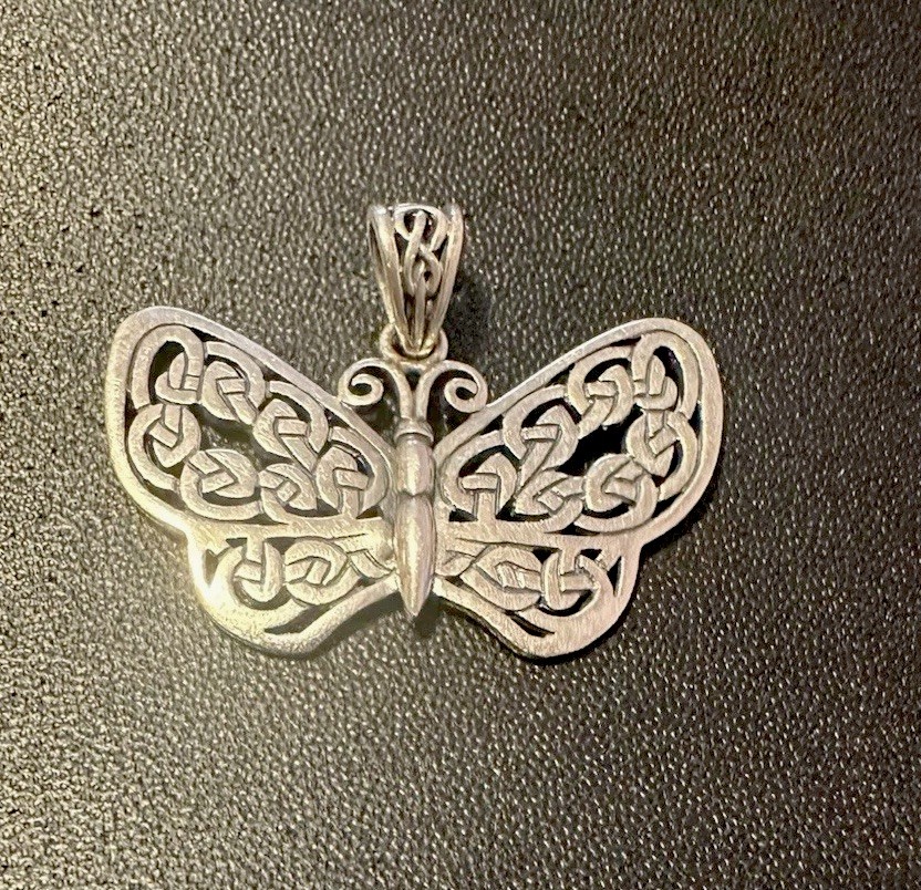 Peter Stone PSCL 925 Sterling Silver Celtic Knotwork Butterfly Pendant