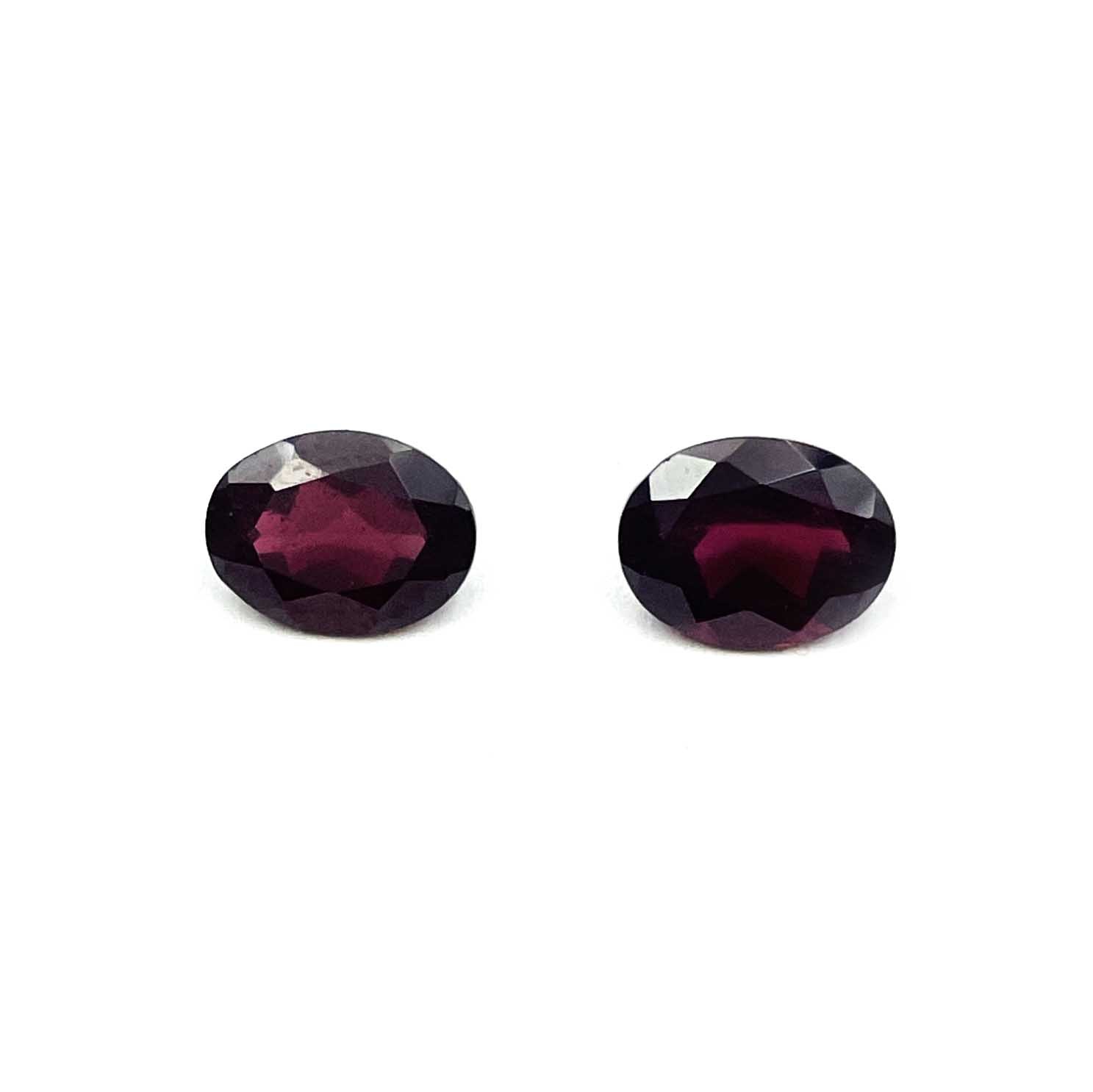 Natural Rhodolite Garnet Oval Cut Loose Gemstone Lot 2 Pcs 6*8 MM 2.85 CT