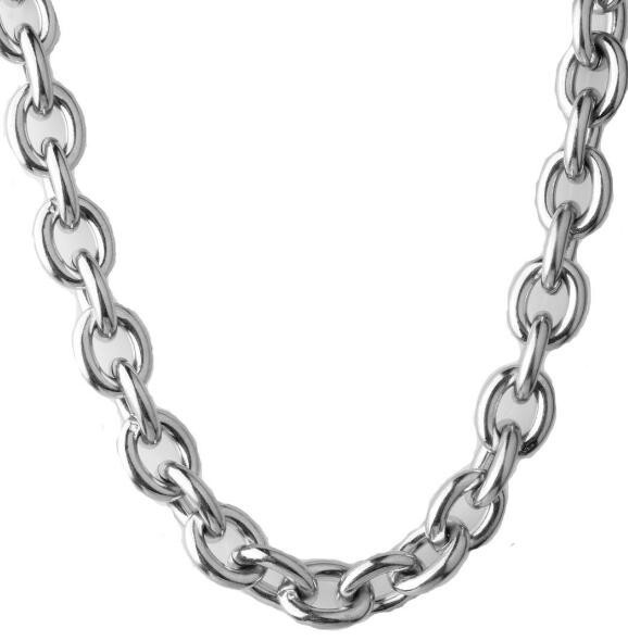 10mm 24 inch Cool Stainless Steel High Polsihed Oval Link-Chain Necklace For Men