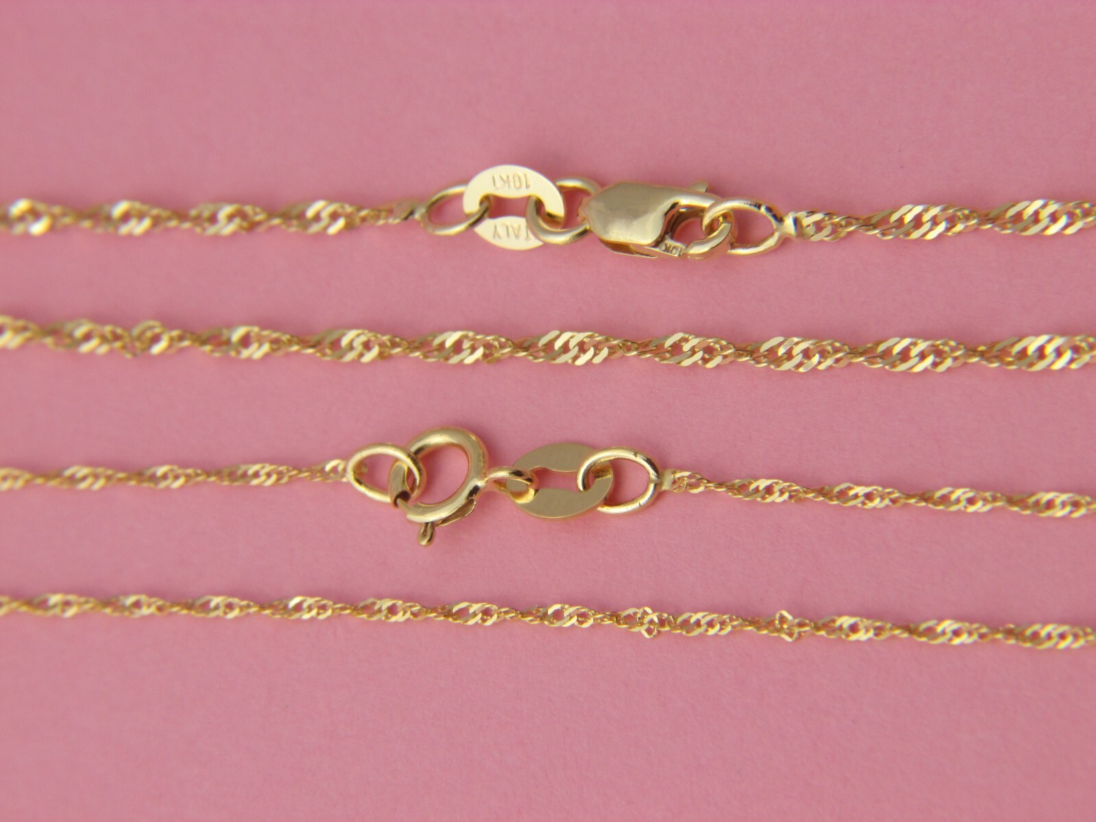 10K Gold Wave Chain Necklace real 10k gold Italian chain