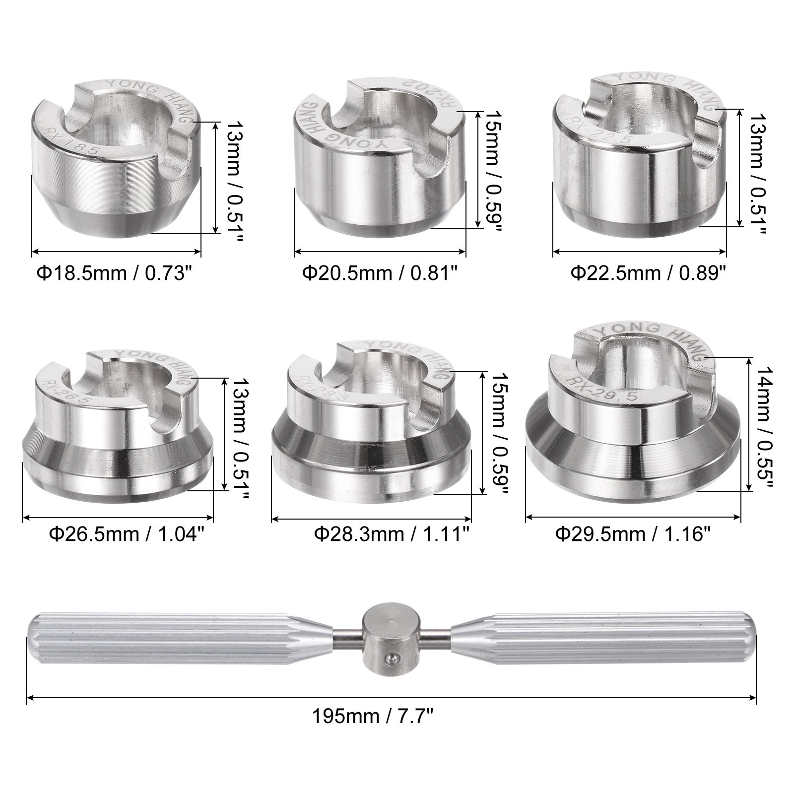 5537 Watch Case Opener Dies Set Alloy Steel Watch Back Case Remover with Wrench