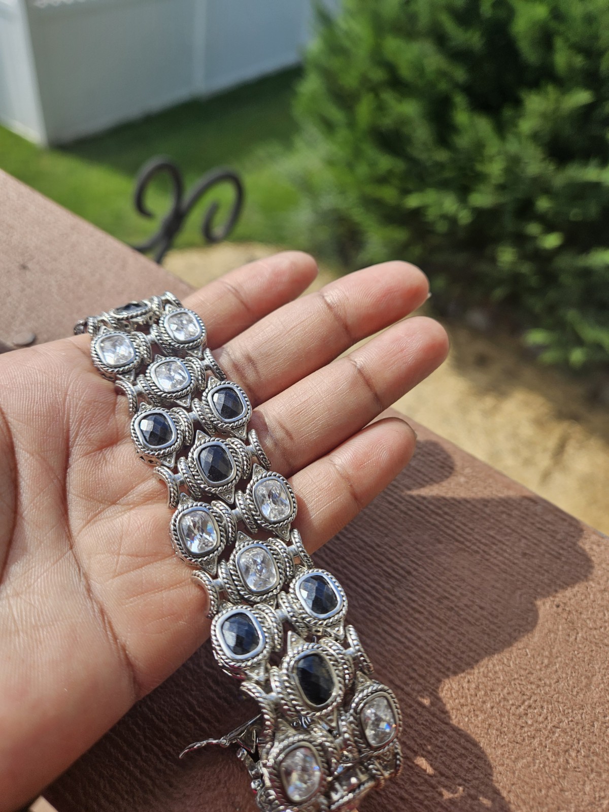 CZ Spinel Tennis Gemstone Luxury Ornate Bracelet Bangle Jewelry Accessory