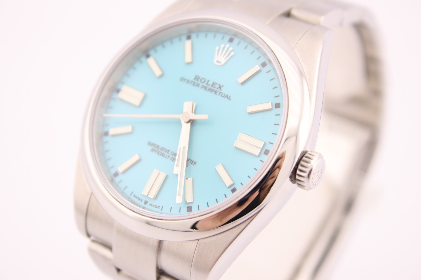 Rolex 124300 Oyster Perpetual 41mm Custom Turquoise Dial