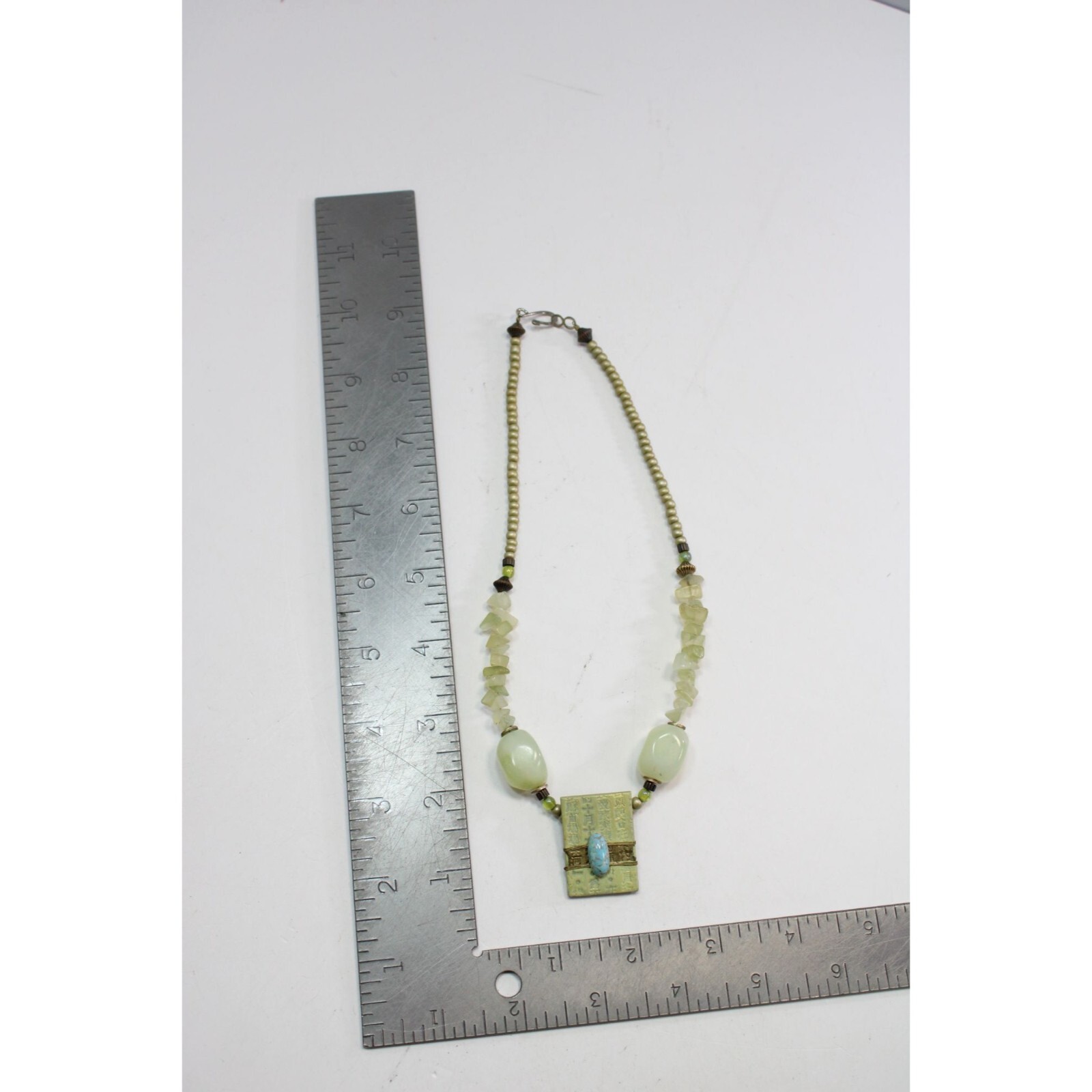 Asian Tablet Choker Necklace Beaded Beads 88895