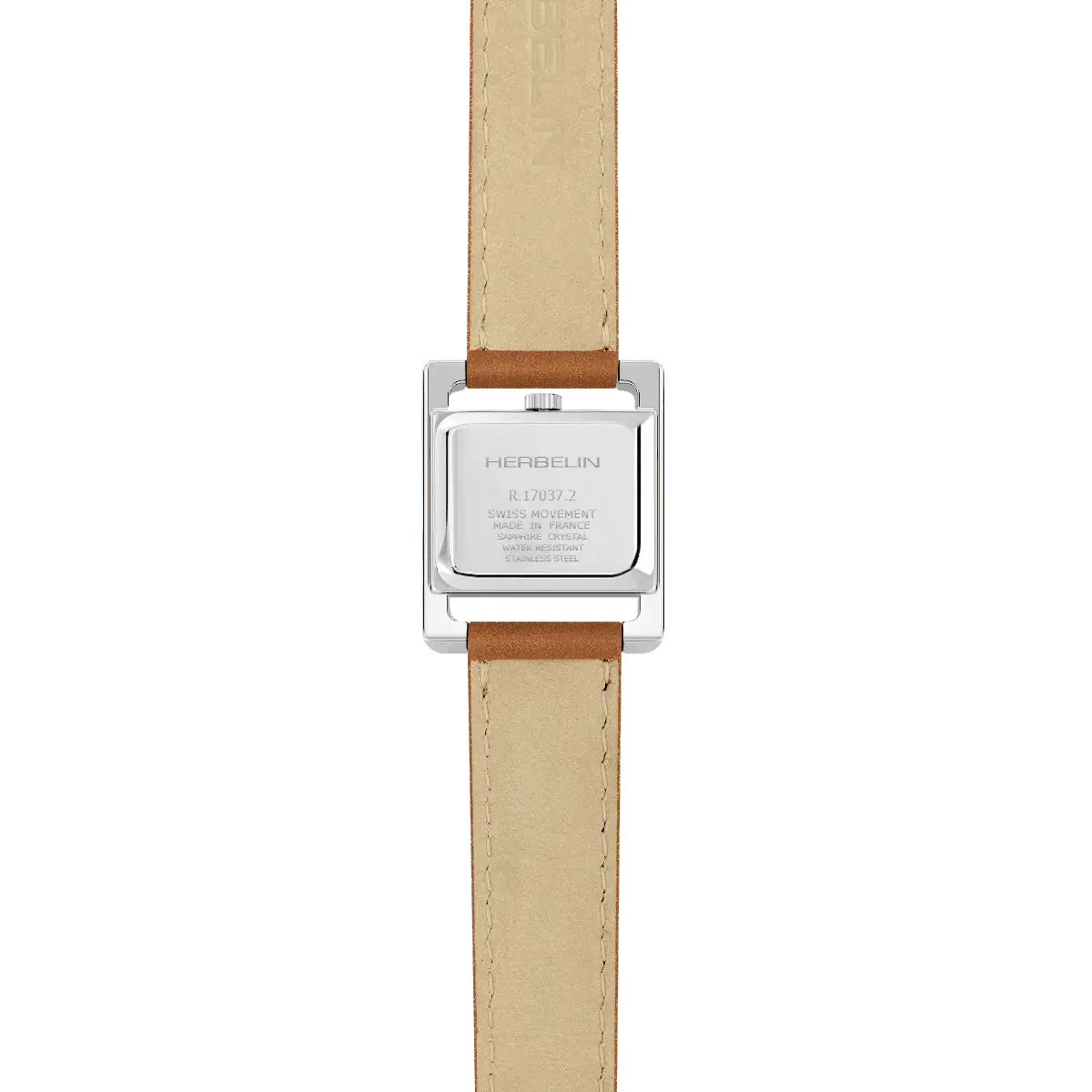 Herbelin 17037AP01GDL Womens Brown Leather Double Bracelet Quartz Watch 22.5mm