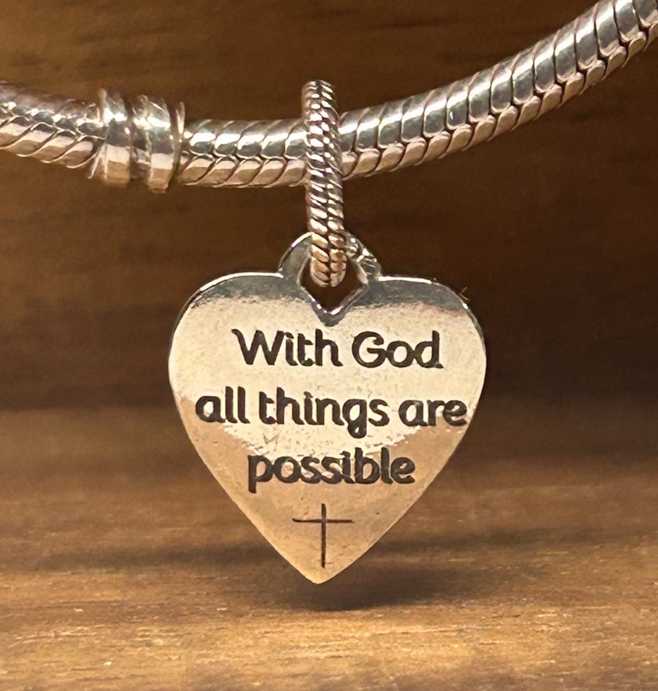 S925 sterling silver Charms Bible Verse Psalm Religious Cross Pendant With God