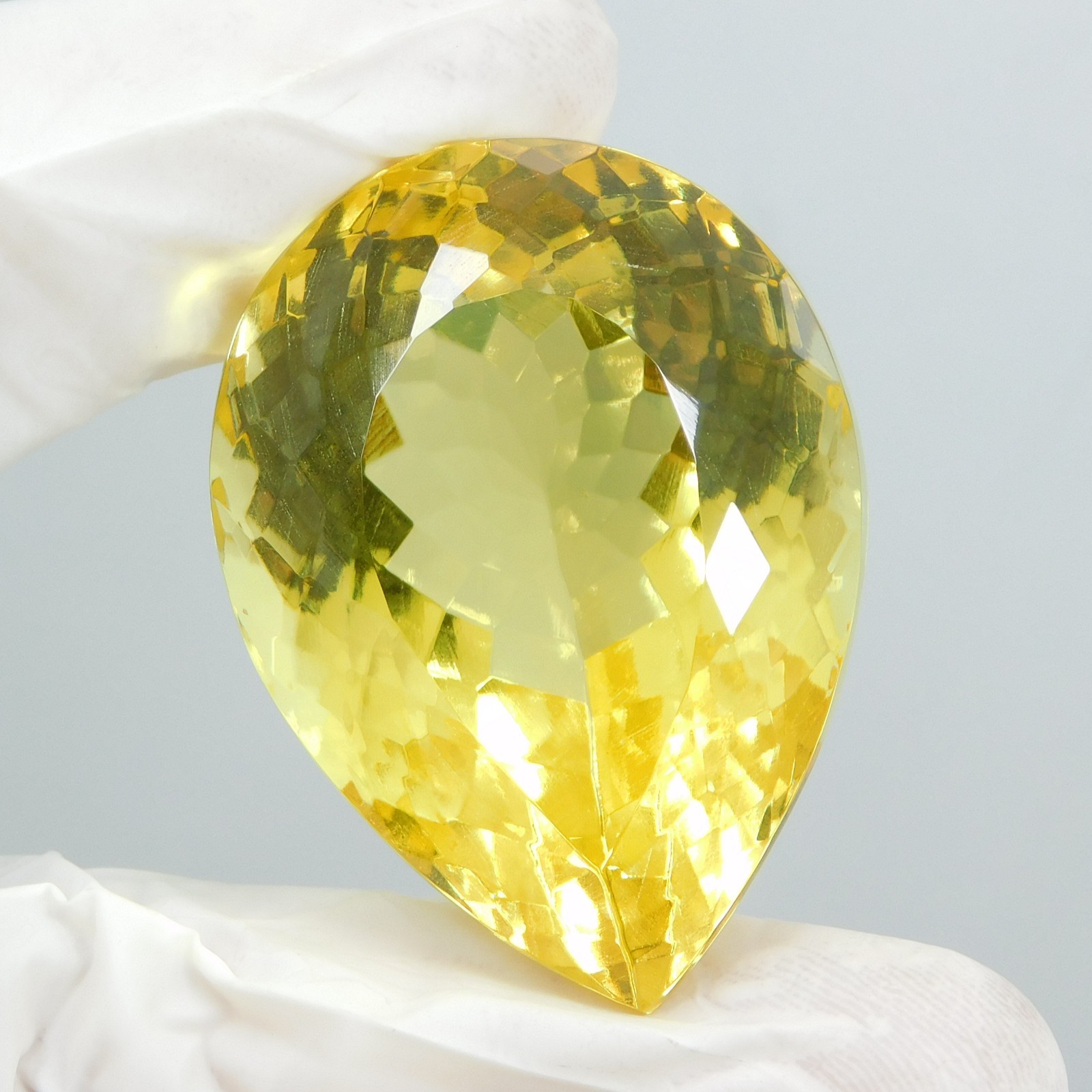 Certified 172.00 Cts Natural Lemon Yellow Topaz Pear Cut Stunning Loose Gemstone