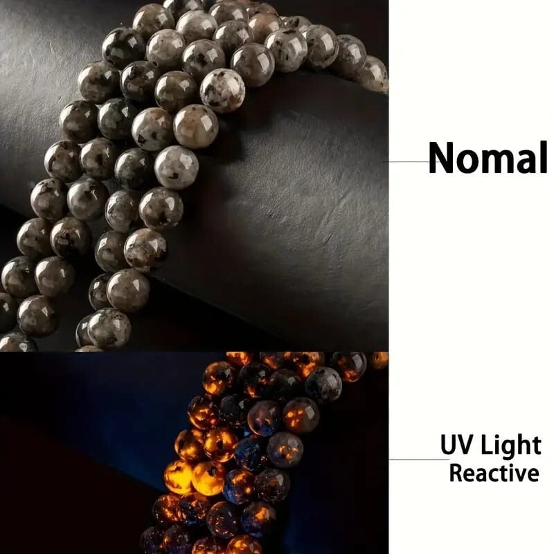 5pcs Yooperlite 4mm Beads UV Reactive Flame Stone Glowing Healing Reiki Bracelet