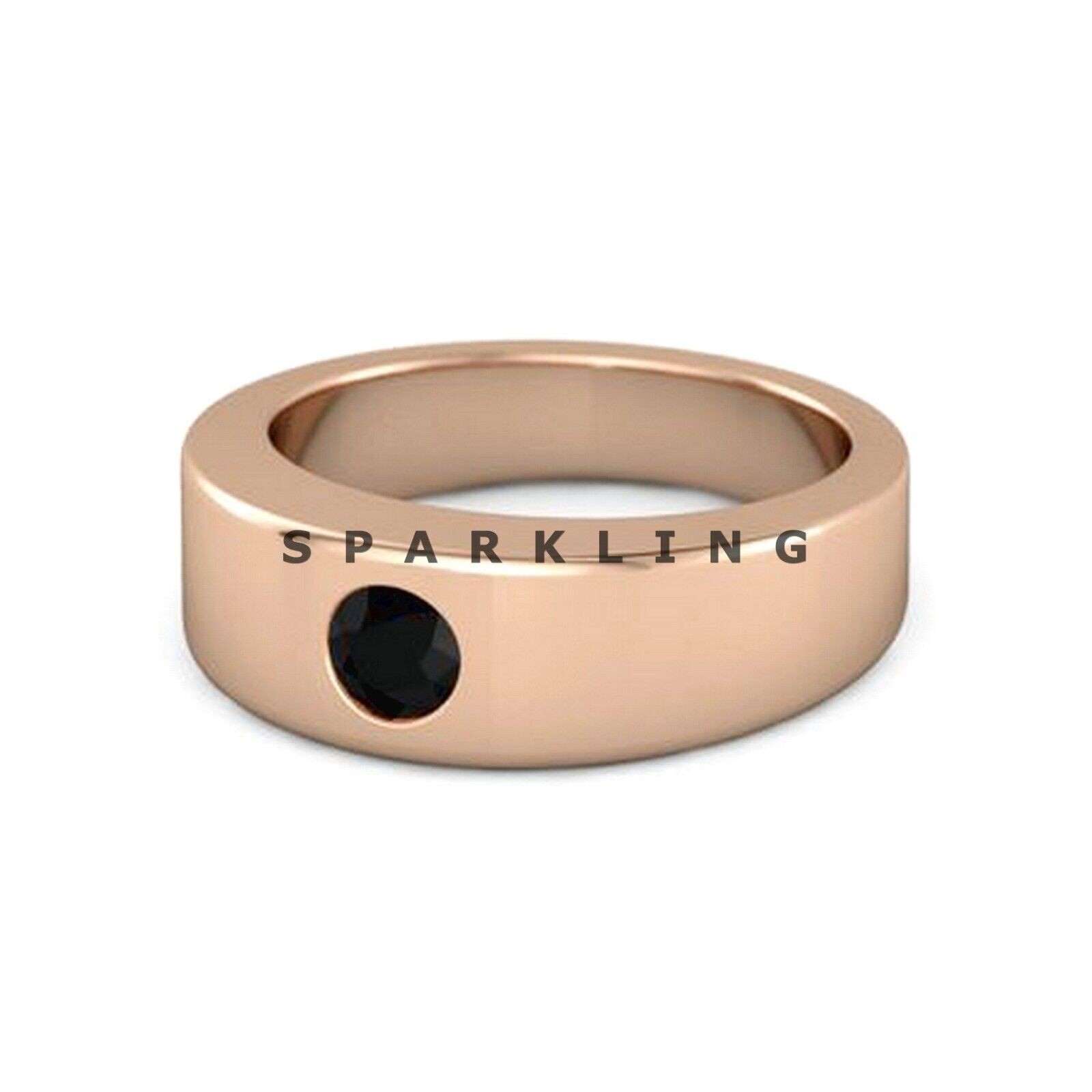 Black Onyx Round Cut With 14k Solid Pure Gold Ring For Men #D524