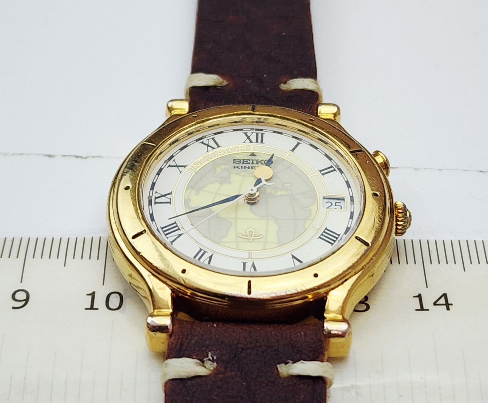 RARE,UNIQUE Men’s KINETIC Watch SEIKO 5M42-0A90. New Capacitor. Luminous Dial