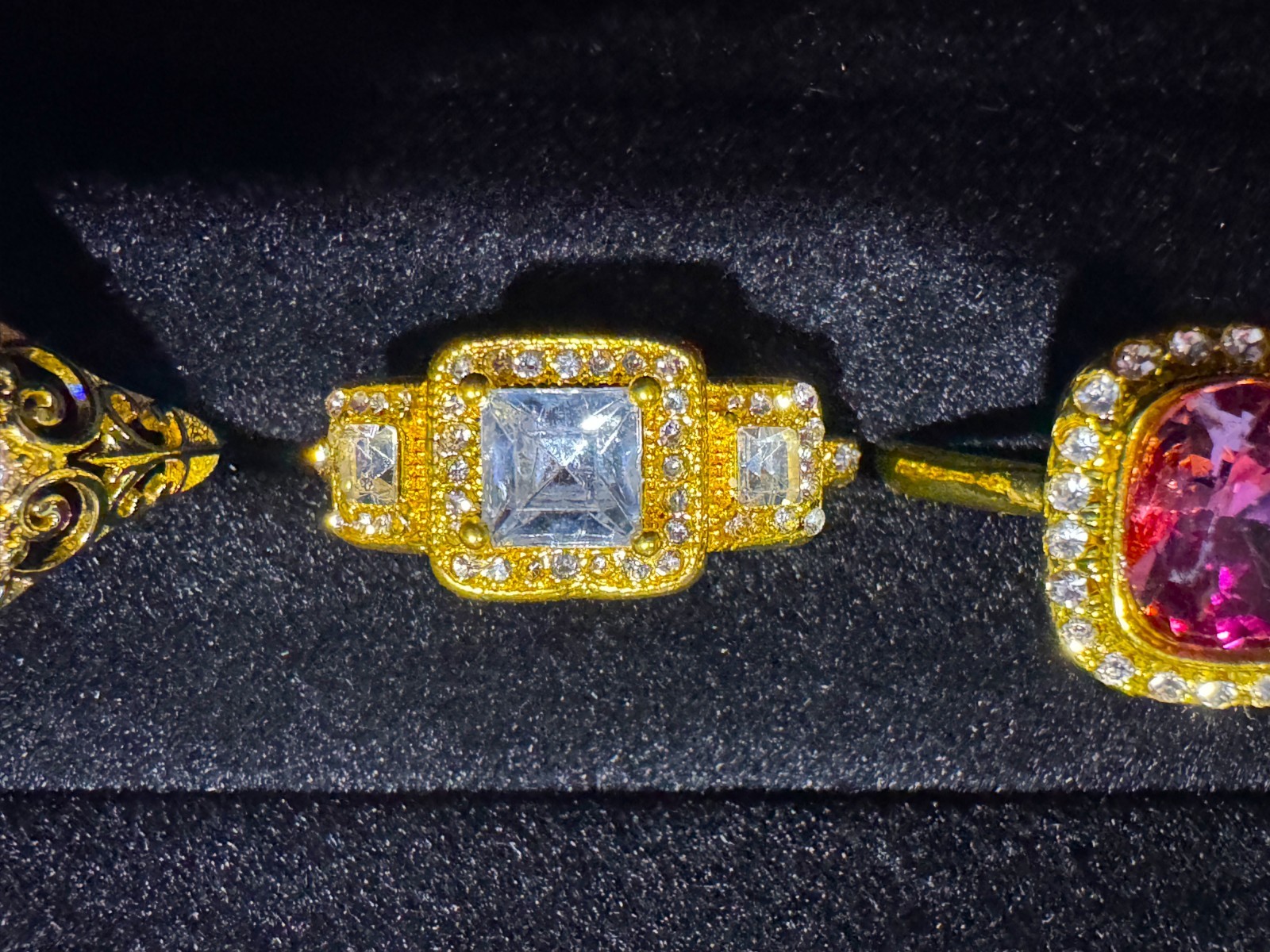 Rings Cubic Zirconia Gold Plated Silver Plated White Red Blue Green Purple Pink