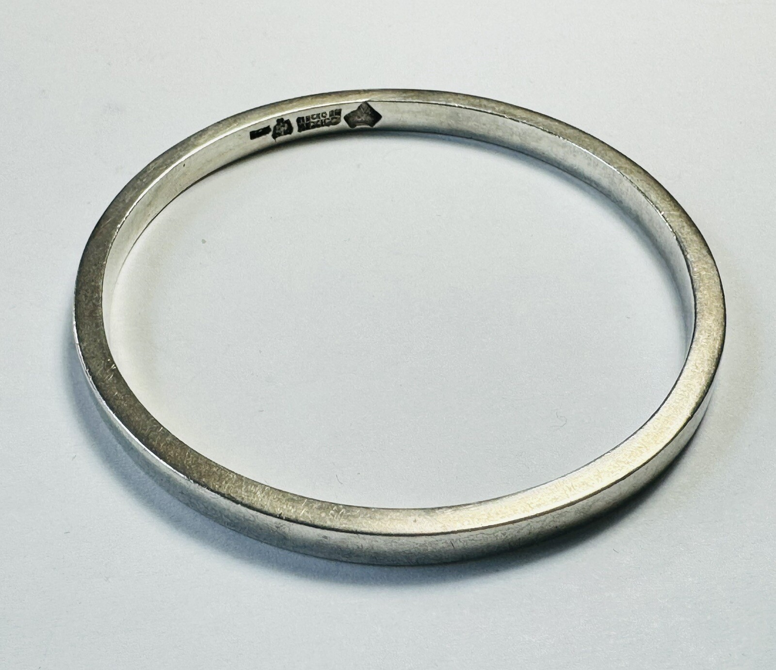 Antonio Pineda Taxco Mex Sterling Silver Bangle Bracelet Vintage 7-3/4” Signed