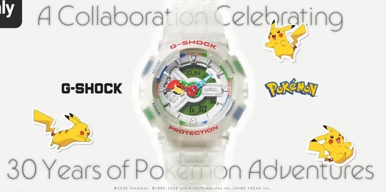 PRESALE CASIO G-SHOCK x Pokémon GA110PKM-7A Watch USA SHIPS NEW, 7/15