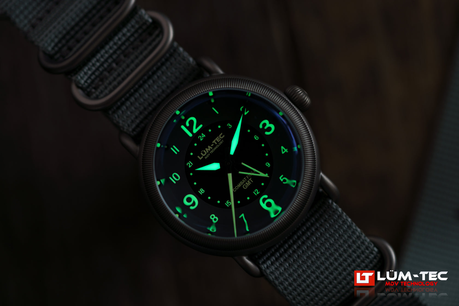 Lum-tec Watch Combat Field X6Titanium, GMT, 2 straps, Made in USA! 44mm, NEW